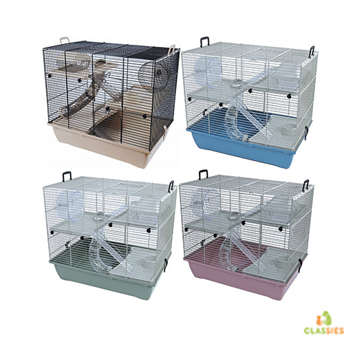 Interzoo Pinky 3 - Hamsterkooi met 3 verdiepingen - 50x33x45,5 cm - 4 Kleuren