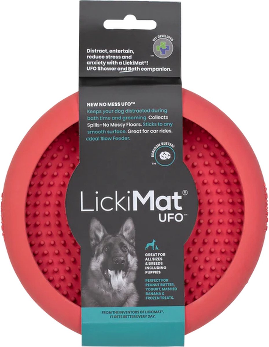 LickiMat UFO - Likmat / Anti-schrok / Slowfeeder - Roze - 20 cm