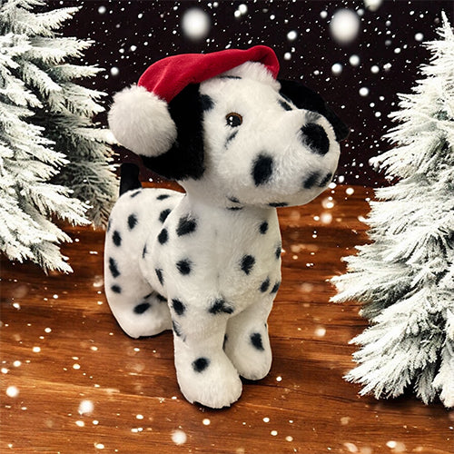 Kerstknuffel - hond - Hohoho - Zwart/wit of bruin met piep - 30 cm