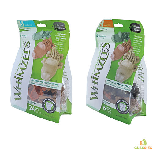 Whimzees alligator krokodil assorti in zak