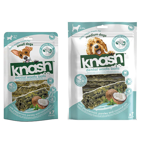 Knash Woofa Loofa Dental M met munt en peterselie – zak à 7 stuks - S of M