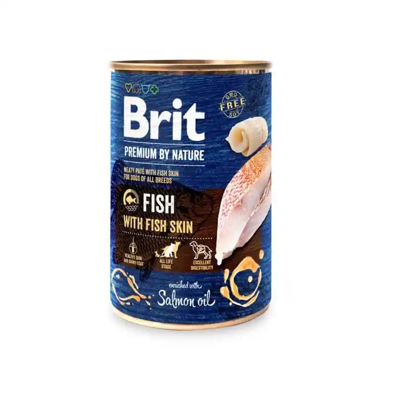 Brit Premium natvoer in blik 400 gr - vis met vishuid