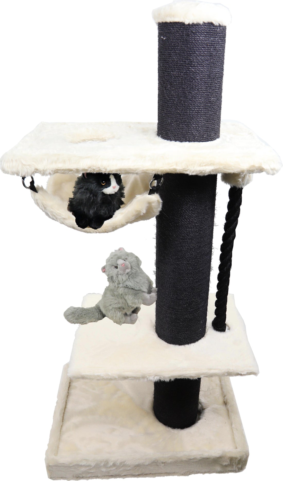 Arbre à chat Boony XXL Lorenzo blanc/noir, 163 cm