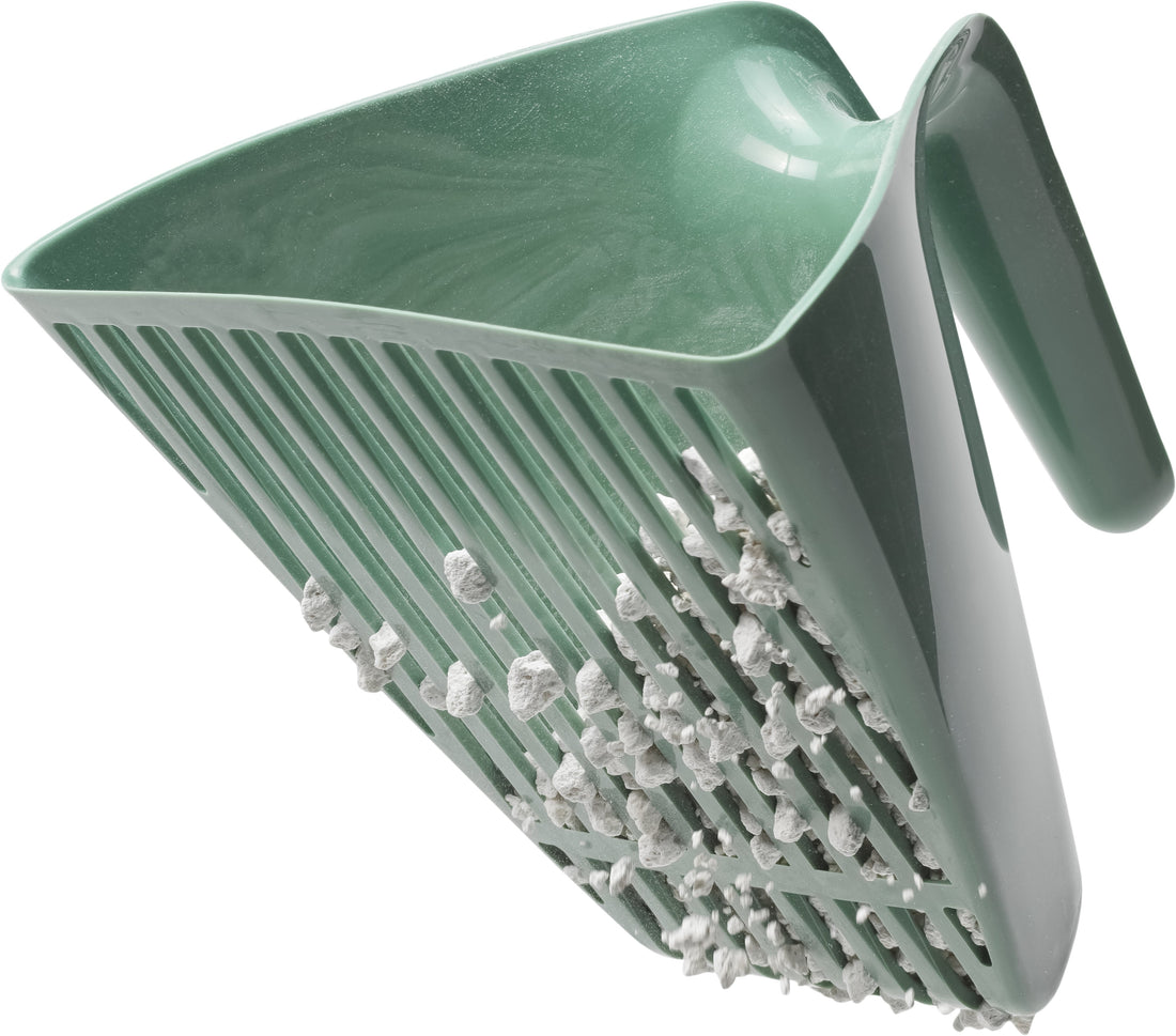 Moderne Katzenstreuschaufel und Sieb mintgrün