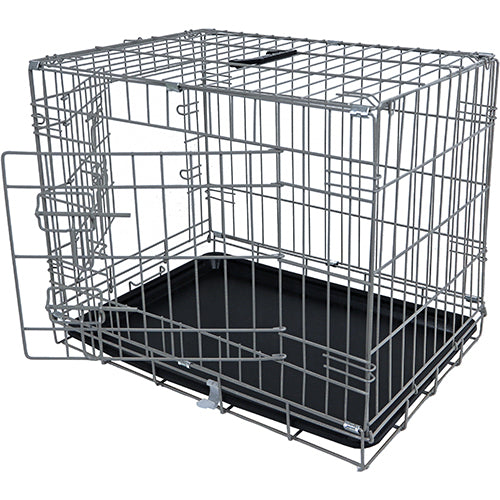 Cage pour chien - cage grillagée - couleur taupe - 2 portes - différentes tailles