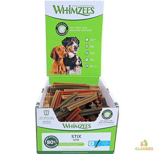 Whimzees vegan kauwsticks assorti in displaydoos