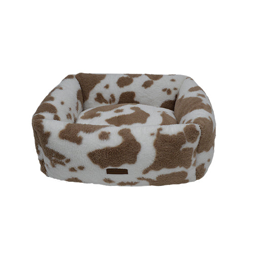 Animal Boulevard Cow Plush Hondenmand – Super zachte Mand met Uitneembaar Kussen en Anti-Slip Bodem - Verkrijgbaar in 3 maten