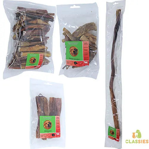 Natuurlijke Snack Rund - Bullepezen verkrijgbaar in verschillende maten Classies