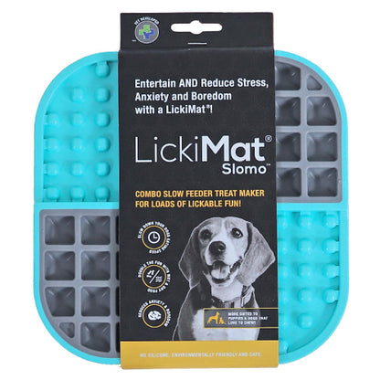 Lickimat Slomo - slowfeeder voor kat en kleine hond - tegen schrokken - turquoise