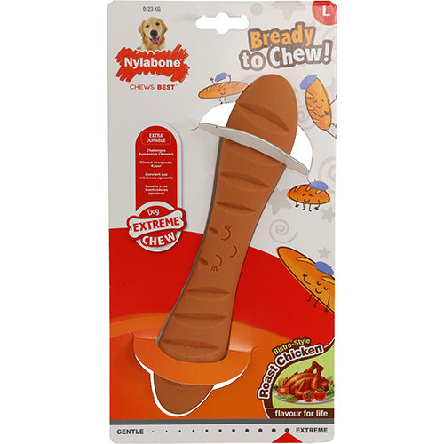 Nylabone Giant Baguette Chicken Kauwspeelgoed - Voor Honden tot 23 kg