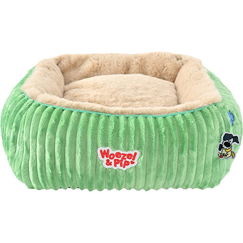 Woezel &amp; Pip Hondenmand/ Kattenmand Corduroy Vierkant Divan - Kleur: Roze, Blauw, Groen en Geel - Verkrijgbaar in 3 maten