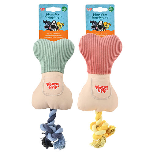 Woezel &amp; Pip Hondenspeelgoed - Snackbot + touw + piep - Verkrijgbaar in Groen of Roze - 20 of 30 cm