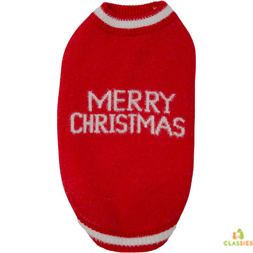 Jack and Vanilla 5th Avenue Dogwalk - Pull pour chien Rouge Joyeux Noël - 5 tailles