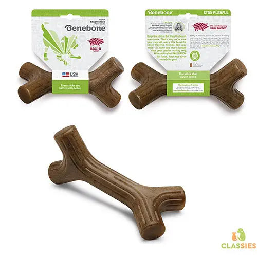Benebone kauwspeelgoed Baconstick in 4 maten Classies