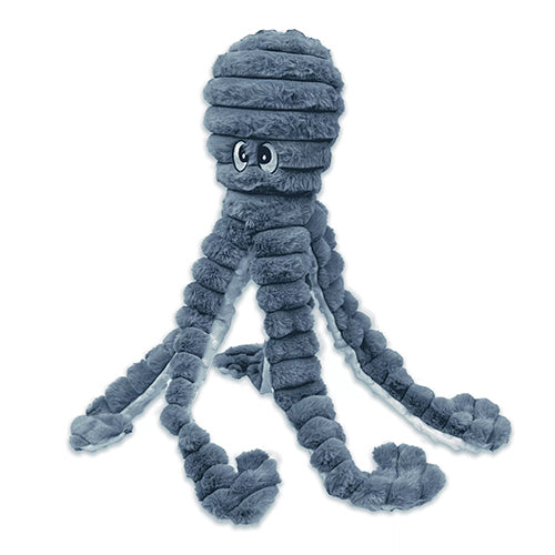 Quapas! Hundespielzeug - Kuscheltier - mit Quietsche und Knistergeräusch - Oktopus hellblau 66 cm