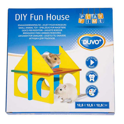 Duvo DIY Fun House Knaagdieren Huisje - 12,5x12,5x12,5 cm