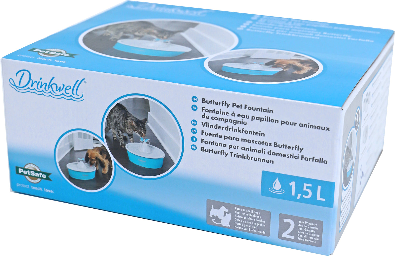 PetSafe Drinkwell drinkfontein Butterfly, 1,5 liter.