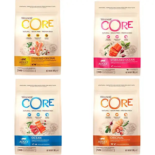 Wellness Core kattenvoer - droogvoer - Dry - verschillende smaken - 0,3 - 1,75 - 4 kg Classies