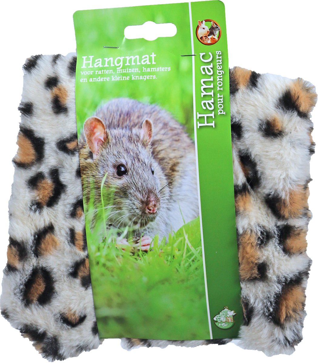Hangmat voor knaagdieren - pluche luipaard print - Afmeting: 35 cm.
