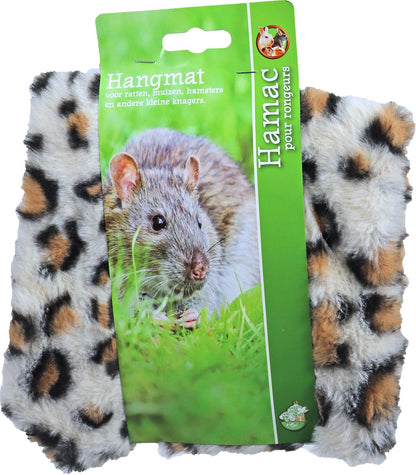 Hangmat voor knaagdieren - pluche luipaard print - Afmeting: 35 cm.