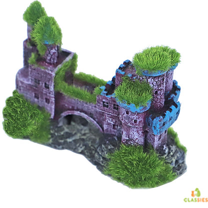 Boon Aqua Deco Ornament Dubbel Kasteel met Brug en Mos - 11×5x7 cm