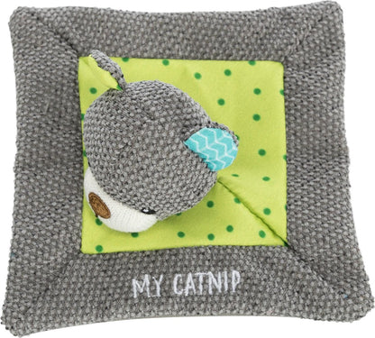 Trixie junior knuffeldoek beer met kattenkruid / catnip 13x13 cm