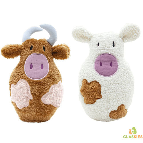 Jouets pour chiots Jack and Vanilla BarnYard - vache - taureau