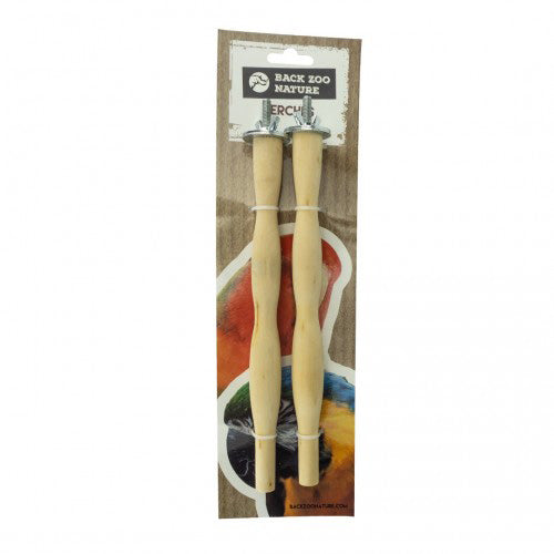 Back Zoo Nature Wood Perch Duo - 2 Zitstokken voor alle soorten parkieten en kleine papegaaien.
